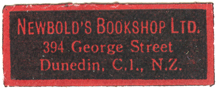 Newbold's Bookshop Ltd, 394 George Street, Dunedin C1 NZ