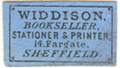 Widdison Bookseller, Stationer & Printer 14, Fargate, Sheffield