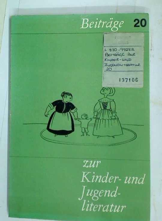 Beiträge zur Kinder- und Jugendliteratur. Number 20.