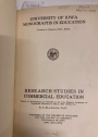 University of Iowa. Monographs in Education. Research Studies in Commercial Education. Part 1.