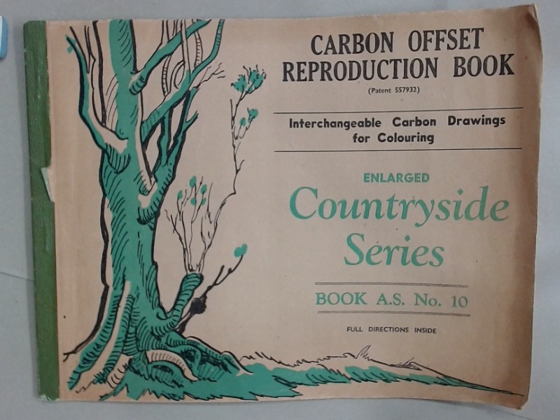 Carbon Offset Reproduction Book (Patent 557932). Enlarged Countryside Series. Book A.S. No 10. Interchangeable Carbon Drawings for Colouring.