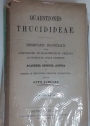 Quaestiones Thucydideae. Dissertatio Inauguralis.