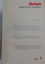 Ideologie - Quaderni di Storia Contemporanea. Issue Number 1, 1967.