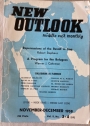 New Outlook, Middle East Monthly. Volume 2, Number 3-4, November-December 1958.