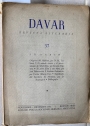 Davar. Revista Literaria No: 37. Noviembre - Diciembre 1951.