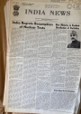 India News. Issued Every Week by the Information Service of India, Embassy of India, Washington DC. Volume 1, No 6 (4 June 1962) - # 52 (19 April 1963).