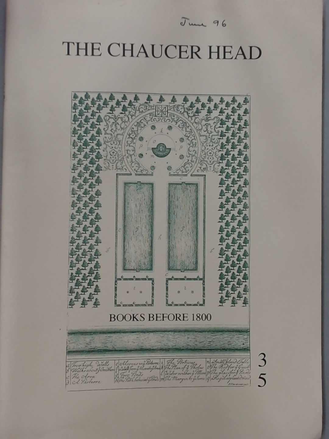 The Chaucer Head. Catalogue 35. Books before 1800.