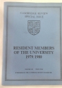 Cambridge Review Special Issue. Volume 102. Resident Members of the University 1979/1980.