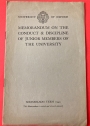 Memorandum on the Conduct and Discipline of Junior Members of the University. Michaelmas Term 1949.