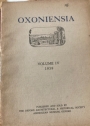 Oxoniensia: A Journal Dealing with the Archaeology, History and Architecture of Oxford and its Neighbourhood. Volume 4, 1939.
