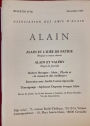 Alain. Bulletin No 80, Novembre 1995. Alain et l'Idée de la Patrie; Alain et Valéry.