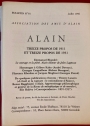 Alain. Bulletin No 81, Juillet 1996. Treize Propos de 1911 et Treize Propos de 1931.