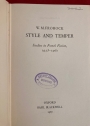 Style and Temper: Studies in French Fiction 1925 - 1960.