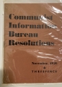 Communist Information Bureau Resolutions. November 1949.