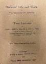 Student's Life and Work in the University of Cambridge. Two Lectures.